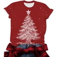 thumbnail image 4 of XUNKUSGA Womens Christmas Print T Shirts Casual Loose Crewneck Short Sleeve Tops for Women Trendy Christmas Graphic Plus Size Tops for Christmas Party Daily Wear M, 4 of 5