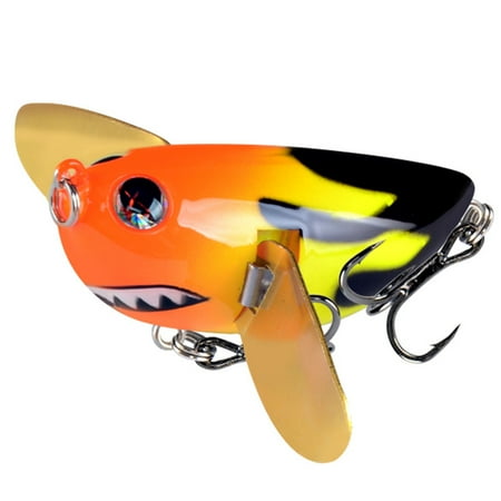 ShYlai 6cm 12.7g Insect Cicada Fishing Lure Metal Blade Wings Crankbait (Orange)