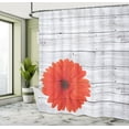 thumbnail image 4 of Ambesonne Rustic Shower Curtain, Calendula Floral Figure, 69"Wx70"L, Vermilion Pale Grey, 4 of 4