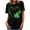 Black, variant on Guluxicc Womens St. Patricks Day Shirt Shamrock Printed Shirts Short Sleeve Graphic Tees Tops Cute Clover T-Shirt, S