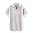 thumbnail image 4 of Fnooota Men's Casual Button Up Shirts, Colored Summer Relaxed Fit Vacation Short Sleeve Shirts Purple Size 4XL, 4 of 5