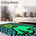 thumbnail image 2 of ODIKA 2'x3' Machine Washable Non-Slip Area Rug, Whimsical Frog Prince Design with Bold Contours and Vibrant Accents High Traffic Rug, Green, 619526, 2 of 7