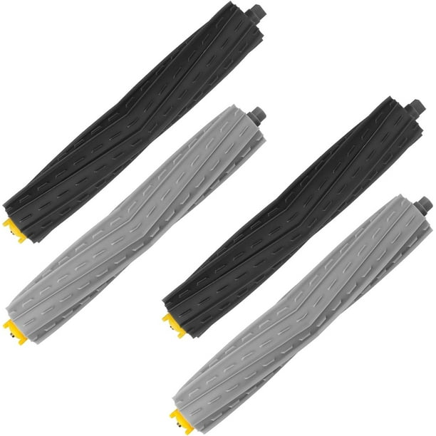 Juego de 2 cepillos de goma multisuperficie compatibles con iRobot Roomba serie 800 850 860 861 864 866 870 871 880, piezas de repuesto de cepillos de rodillos