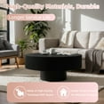 thumbnail image 2 of Miniyam Round Wood Coffee Table with Fluted Design, Walnut Finish Modern Center Table for Living Room, Apartment or Office, 2 of 8