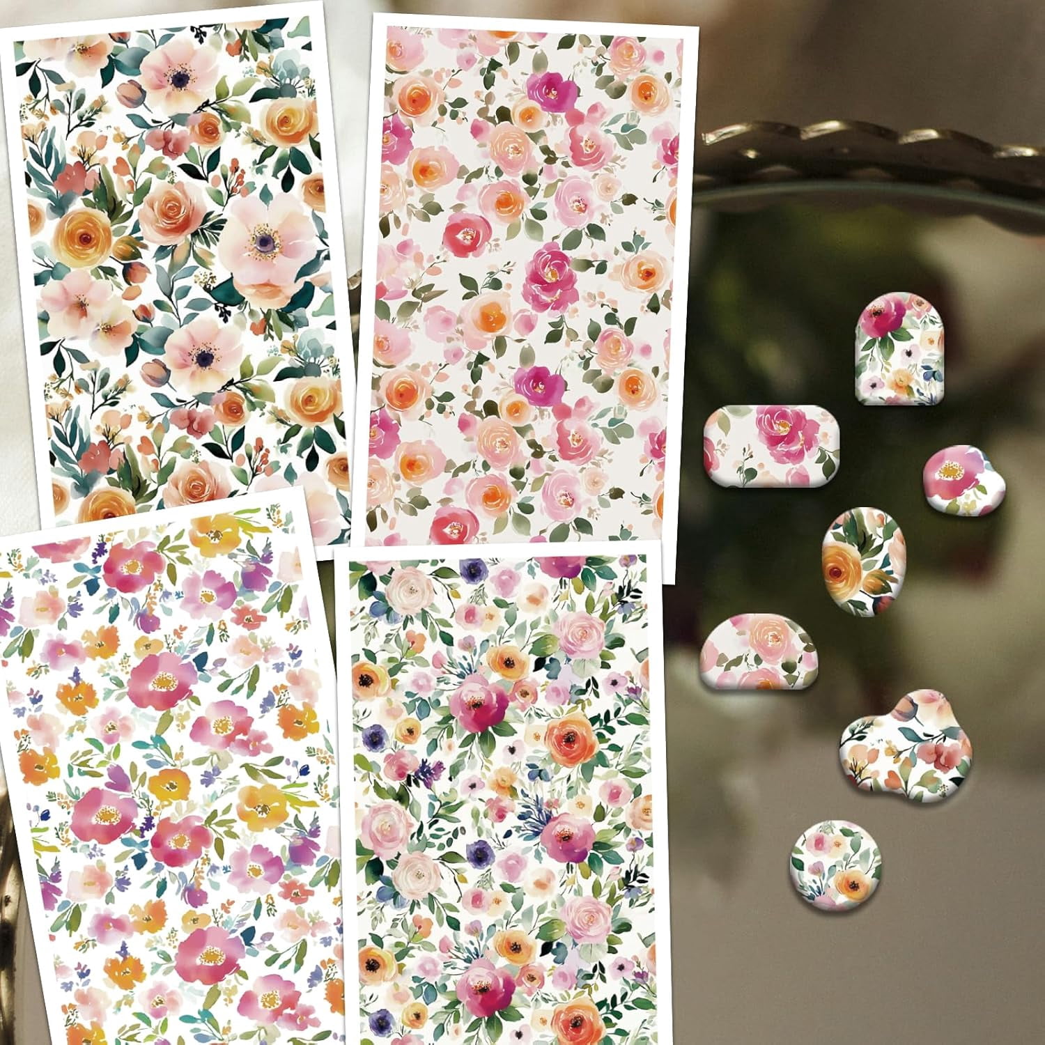 Whaline 20 Stück Retro Ton-Transferpapier – Smiley & Gänseblümchen, 11,9x7,1 Cm | Für Schmuck & DIY