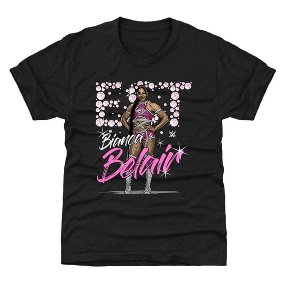 Youth 500 Level Black Bianca Belair Pose T-Shirt