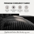 thumbnail image 4 of 96" L-Shaped Sectional Couches for Living Room, Modular Cloud Couch with Chaise, Corduroy Deep Seat Boneless Sofa, No Assembly, Black, 4 of 7