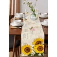 thumbnail image 3 of Table Runner Dresser Scarf 13 x 48 Inch Sunflower Countryside Flower Vintage Letter Background Table Runners Non-Slip Heat Kitchen Dining Table Decor for Indoor Outdoor Home Party Decoration, 3 of 7