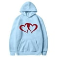 thumbnail image 3 of Women's Fall Fashion Hoodies Hooded Sweatshirts Casual Loose Heart Printed Outdoor Hoody Jackets Round Neck Long Sleeve Hoodie Pullover Winter Outwears with Pocket, 3 of 4