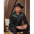 thumbnail image 2 of COOFANDY Men's Cowboy Button Up Western Shirts Cotton Embroidered Long Sleeve Shirt, 2 of 4