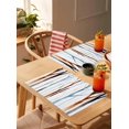 thumbnail image 4 of Placemats Set of 6, Cotton Linen Heat Table Mats Non-Slip Washable Blue Brown Forest Trunk Silhouette Placemat for Holiday Banquet Dining Kitchen Table Decor, 4 of 5