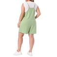 thumbnail image 3 of FAB CURVES Women's Plus Size Summer Casual Sleeveless Spaghetti Strap Romper 4X Green, 3 of 6