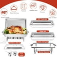 thumbnail image 2 of EVGTTI 5 Pack 8QT Chafing Dish Buffet Set, High Grade Stainless Steel Chafing Dish with Foldable Frame for Parties, Events, 2 of 6