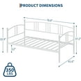 thumbnail image 2 of Senfot Twin Daybed , Metal Twin Size Daybed, Durable Steel Slat Support, Perfect Sofa Bed for Bedroom, Living Room, Guest Room,White, 2 of 7