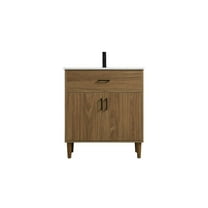 Elegant Kitchen and Bath Chandler 30 Inch Single Bathroom Vanity In Walnut Brown