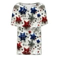 thumbnail image 5 of UVEASISHA 3/4 Length Sleeve Womens Independence Day Patriotic Tops Casual Loose Hipster Shirts Novelty Print Graphic Tee Multicolor#2 S, 5 of 5