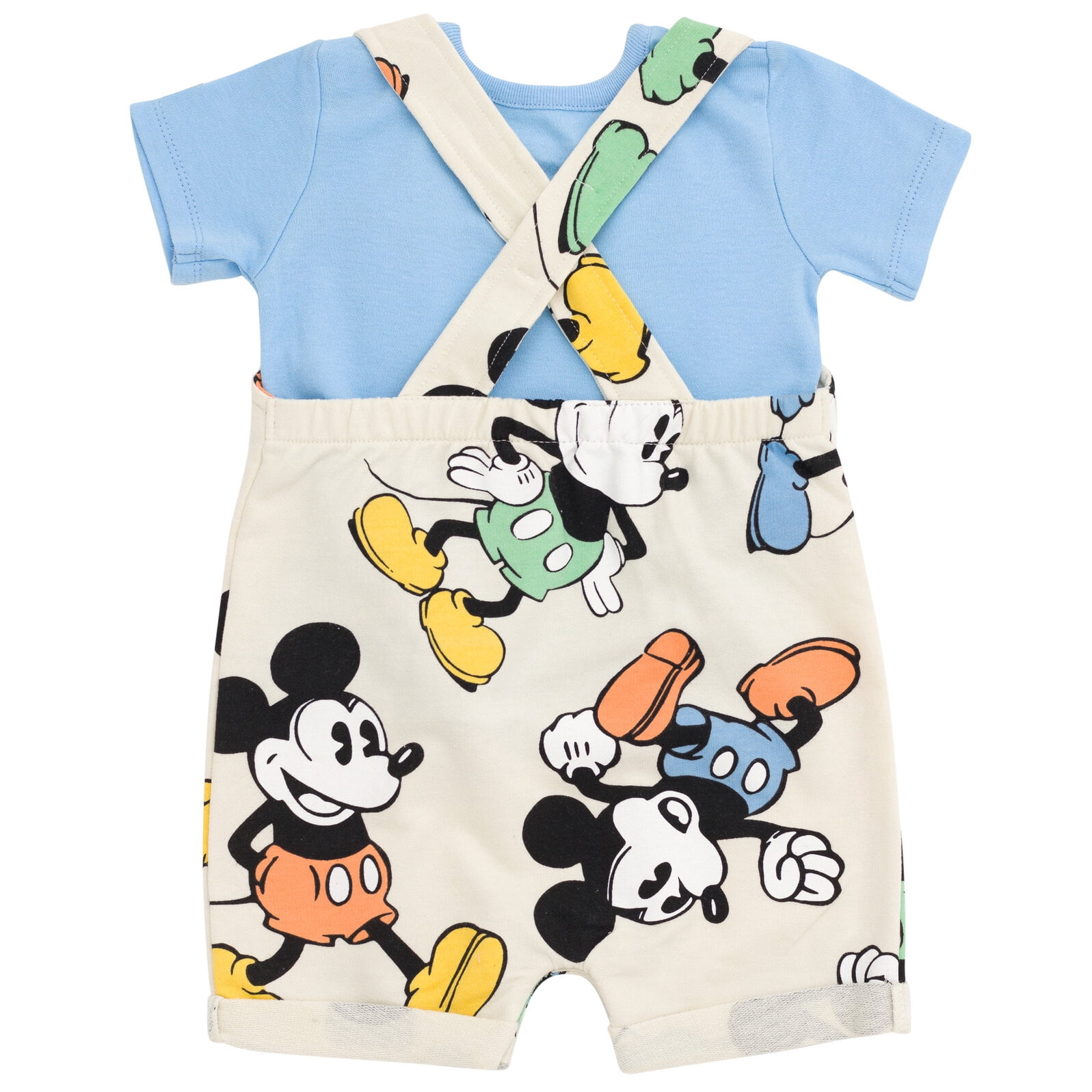 Disney Mickey Mouse Baby Boys' Tee and Shortall Set with Bucket Hat Mickey Mouse Cream
