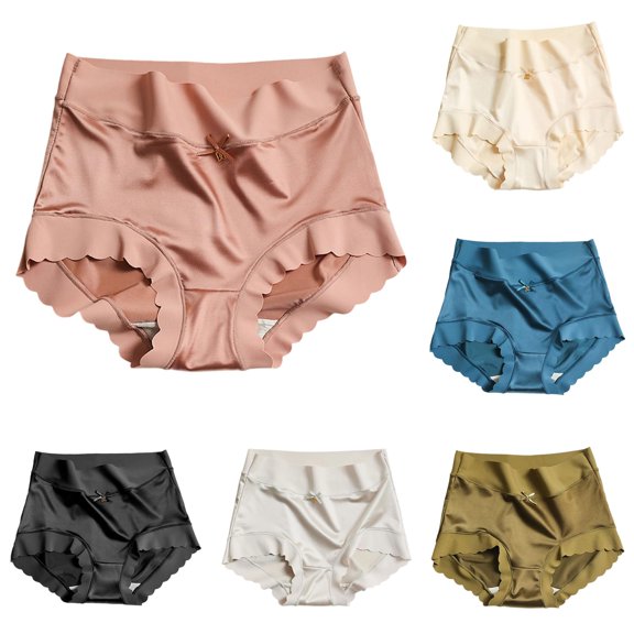 SIYUDAN Womens Satin High Waist Panties Plus Size Seamless Silk Lined Gusset, Size XXXL