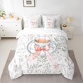 thumbnail image 2 of Homewish Cute Bow Tie 7-Piece Bedding Comforter Set,Sweet Coffe King Bedding Sets,Rustic Leaves Bed Sheets For Girl Kids,Ultra Soft Home Decor Reversible, 2 of 8