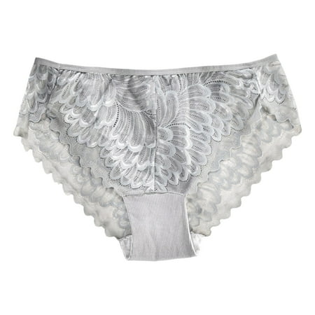 Yuhangmm Women s Panties Large Size Panties For Women Transparent Female Sexy Lace Underwear T Back Mid Waist Sexy Women Lace Panty Womens Bikini Panties with Lace