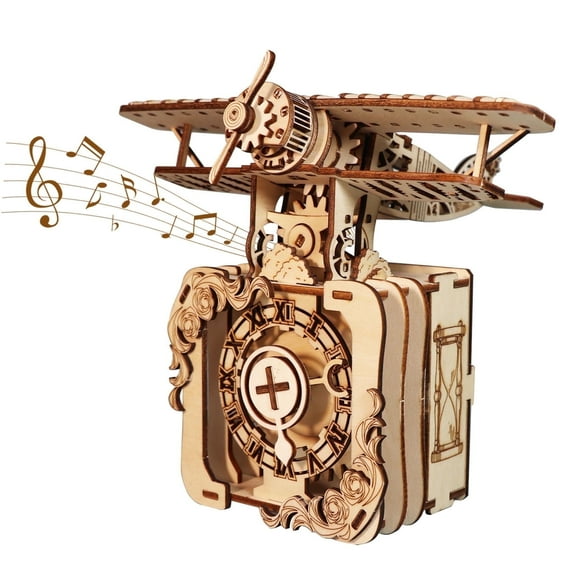 3d Wooden Puzzle Punk Airplane Music Box You Are My Sunshine Handmade Assembly Model Kit Holidays Christmas Brthdays Gifts