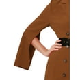 thumbnail image 5 of INSPIRE CHIC Women's Work Dresses Business Slit Sleeve Belted Double Breasted Blazer Dress XL Brown, 5 of 5