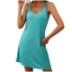 thumbnail image 1 of Sexy Vestido Casual para las Mujeres Vestido de Cuello Redondo sin Mangas de Color Sólido, Moda de Verano de Poliéster Ligero, 1 of 7