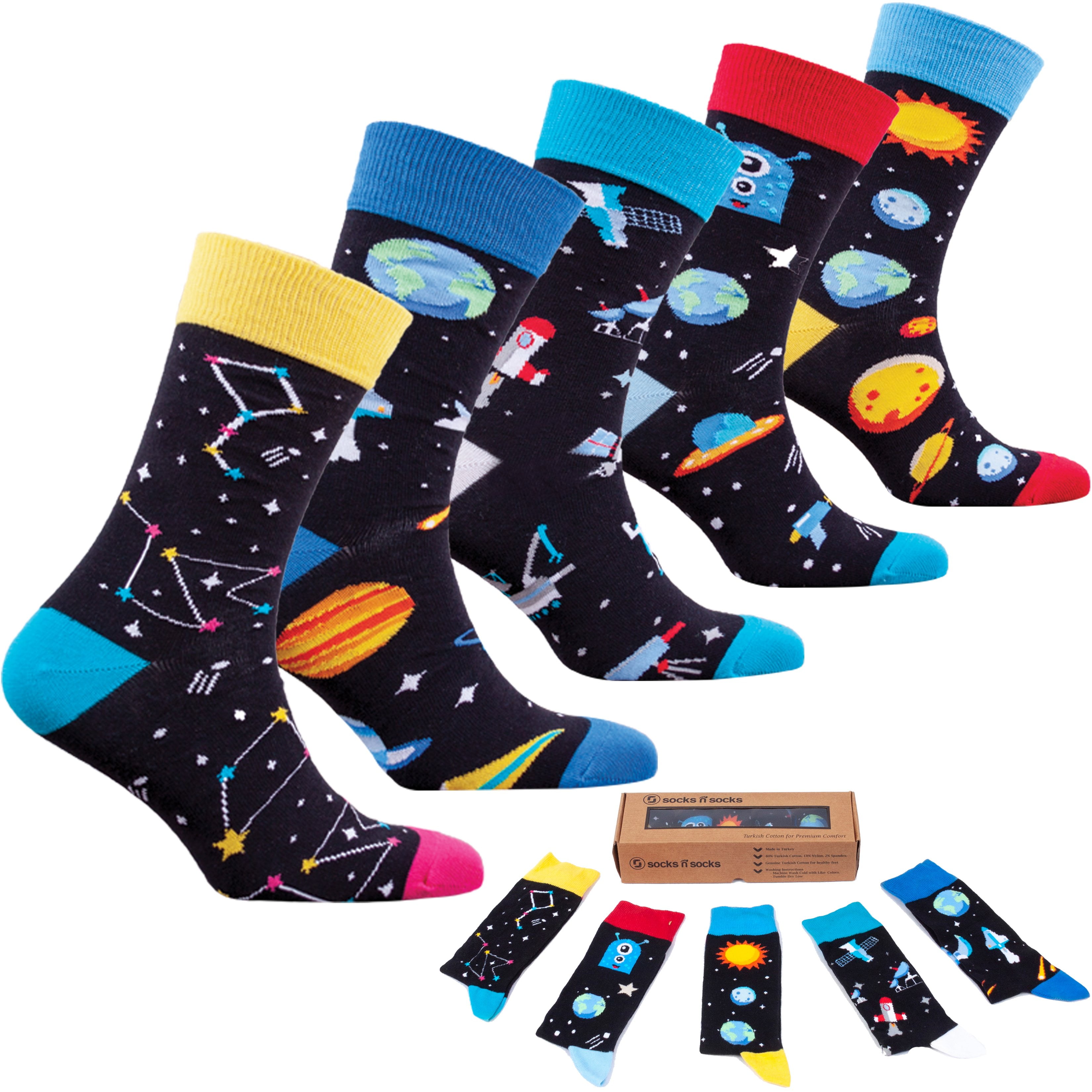 MuzeMerch - Adult Glow in the Dark Speed of Feet Space Socks