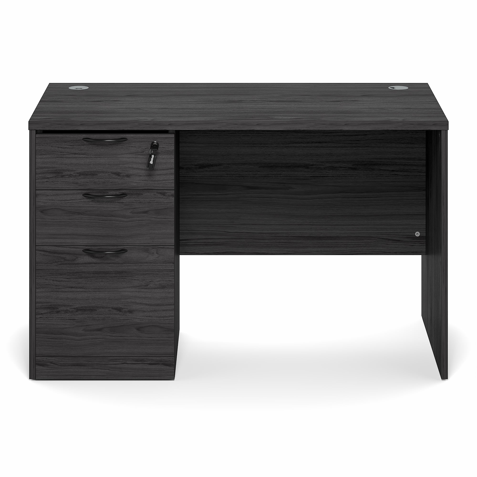 Furinno ROGER 47" Executive Desk with 3-Drawer Cord Grommet Coastal Gray