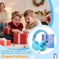 thumbnail image 2 of QearFun USB C Kids Headphones Wired with Mic, 85/94dB Safe Volume Limit, Foldable Over Ear, Tangle-Free Cord & Sharing Port, Wired On-Ear Headset for School,Tablet, Travel-Boys & Girls(blue), 2 of 7