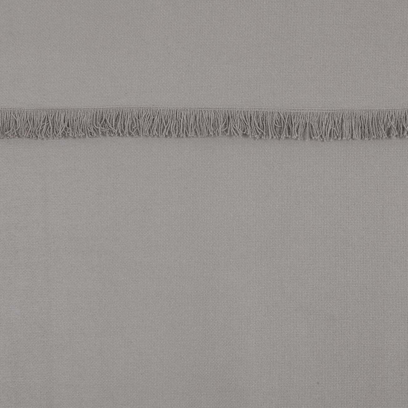 VHC Brands Burlap Dove Grey Fringe Farmhouse Unlined Shower Curtain 72x72