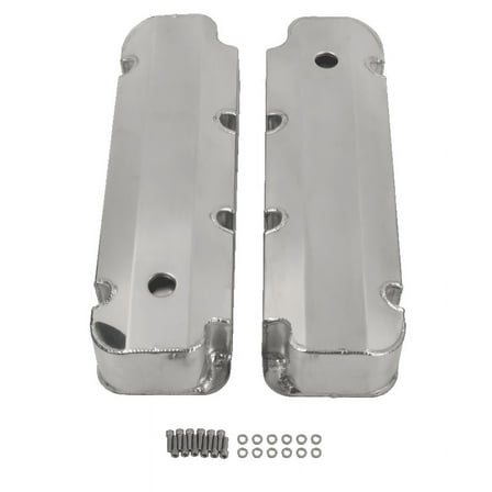 Fabricated Polished Aluminum Valve Covers w/ Hole for BBF Ford 429-460