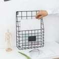 thumbnail image 7 of Wall Mounted Magazine Holder, Metal Mesh File Organizer Rack for Mail, Documents, No Drill Hanging Storage for Home Office,Wall File Organizer, Magazine Rack,Black,1PC,Kitecy, 7 of 7