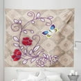 thumbnail image 1 of Floral Tapestry, Flower Body with Curved Branch and Butterflies on Retro Background Graphic Print, Fabric Wall Hanging Decor for Bedroom Living Room Dorm, 5 Sizes, Multicolor, by Ambesonne, 1 of 1