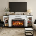 thumbnail image 6 of BOSHIRO 80" Electric Fireplace with Mantel and Cabinets, Fireplace TV Stand for Living Room Bedroom, 6 of 8