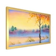 thumbnail image 2 of Designart 'Evening Sky Over Lake Winter Landscape' Traditional Framed Art Print, 2 of 4