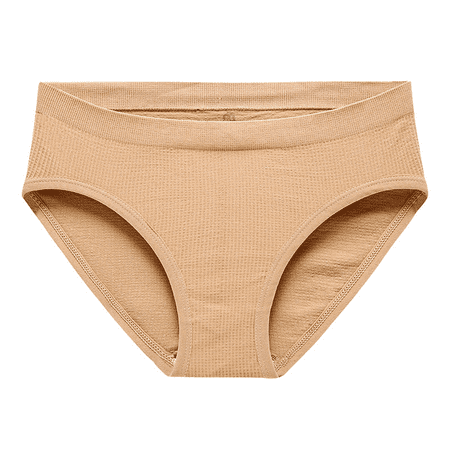 Fulorrnie Underwear for Women Seamless High Waisted Comfort Sport Panty Banded Waist Stretchable Moisture Wicking Panties Beige L