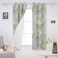 Blackout Room Darkening Curtains, Vintage Flower Pink Camellia Floral