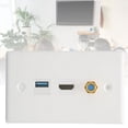 thumbnail image 4 of HD Multimedia Interface Ethernet Wall Plate, Snap In Soldering Free  USB 3.0 TV F Head Socket Panel For HDTV Projector Computers Video Players, 4 of 8