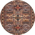 thumbnail image 1 of Ahgly Company Machine Washable Indoor Round Traditional Camel Brown Area Rugs, 4' Round, 1 of 7