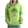 thumbnail image 2 of Mifsaly Christmas Sweatshirts for Women 2025 Xmas Long Sleeve Hoodie Cute Tree Printed Baggy Hooded Pullover Tops Soild Color Drop Shoulder Outerwear Festival Party Funny Outfits with Pocket, 2 of 4