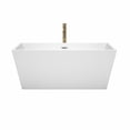 thumbnail image 2 of Sara 59 Inch Freestanding Bathtub in White with Polished Chrome Trim and Floor Mounted Faucet in Brushed Gold, 2 of 5