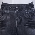 thumbnail image 2 of One opening Women Faux Denim Tights Stretchy Skinny High Waist Pencil Trousers, 2 of 4