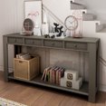 thumbnail image 1 of Topcobe Table de Console Étroite Table de Canapé 2 Couches, Table d'Entrée avec Étagère, Table Longue de Comptoir derrière le Canapé, Gris, 1 of 7