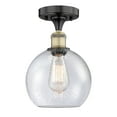 thumbnail image 3 of Innovations Lighting  Edison Athens - 1 Light 8" Semi-Flush Mount Black Antique Brass/Seedy, 3 of 5