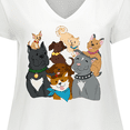 thumbnail image 4 of Inktastic Happy Dog Family Women's Plus Size V-Neck T-Shirt, 4 of 5