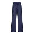 thumbnail image 4 of Womens Casual Cotton Linen Pants Lightweight Summer Relax Fit Elastic Waist Plus Size Solid Lounge Long Trousers, 2025 Under 10 Dollar Limited Time Clearance, 4 of 4