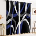 thumbnail image 2 of Tchckioa Blackout Curtains,Abstract Line Grommet Drapes for Apartment,2 Panels,52x96 Inch,Blue, 2 of 6