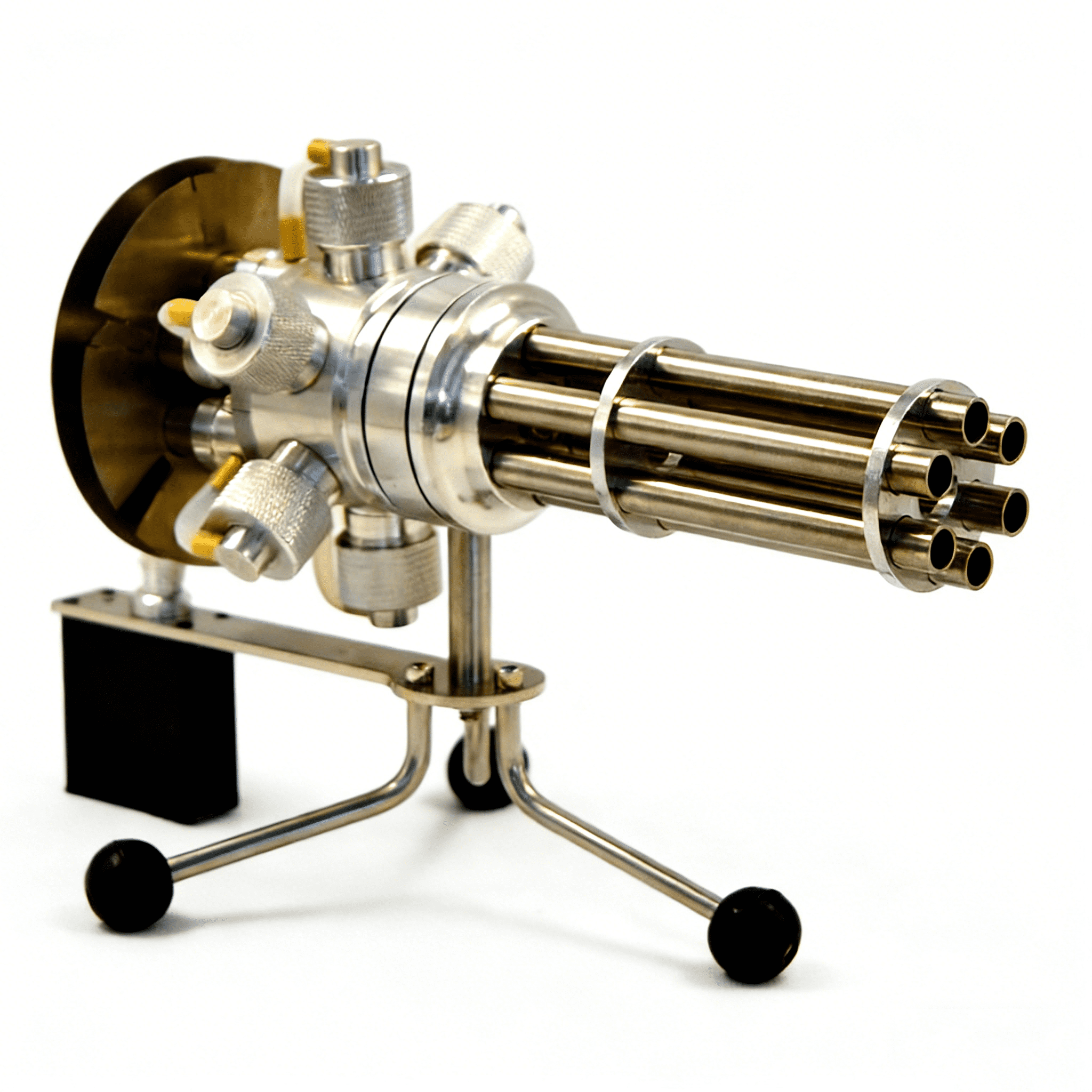 6-Cylinder Stirling Engine Motor Model, Rotating Barrel Heat Powered Engine, All-Metal External Combustion Mechanical Model for Desktop Display & Adult Engineering Demonstration