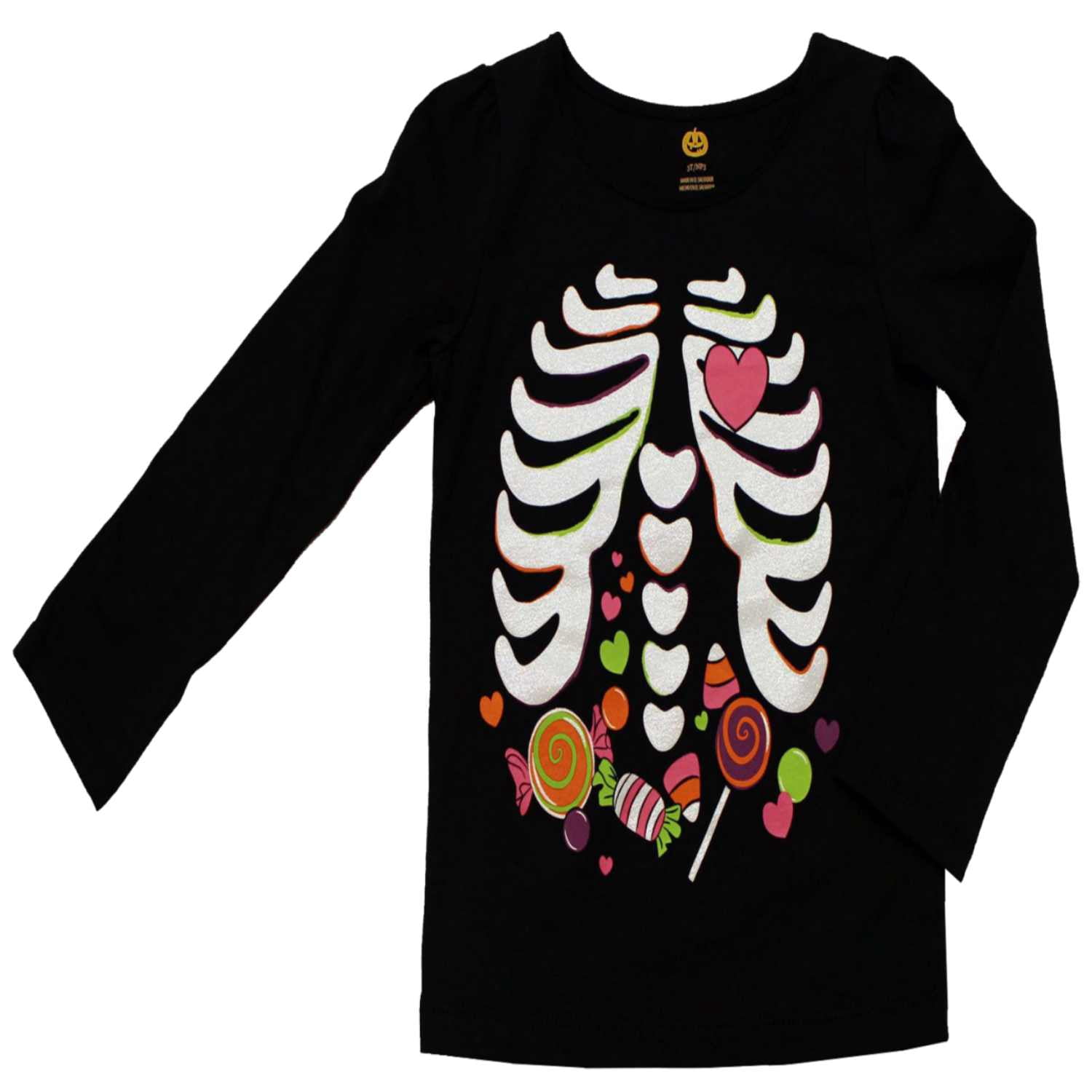 Halloween Tee Shirt Candy Skeleton 